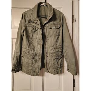 Vtg Y2K Hollister Womens MedMilitary Jacket Army Green Bella Elena- Gorpcore